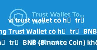 ví trust wallet có hỗ trợ ví lạnh không Trust Wallet có hỗ trợ BNB (Binance Coin) không?